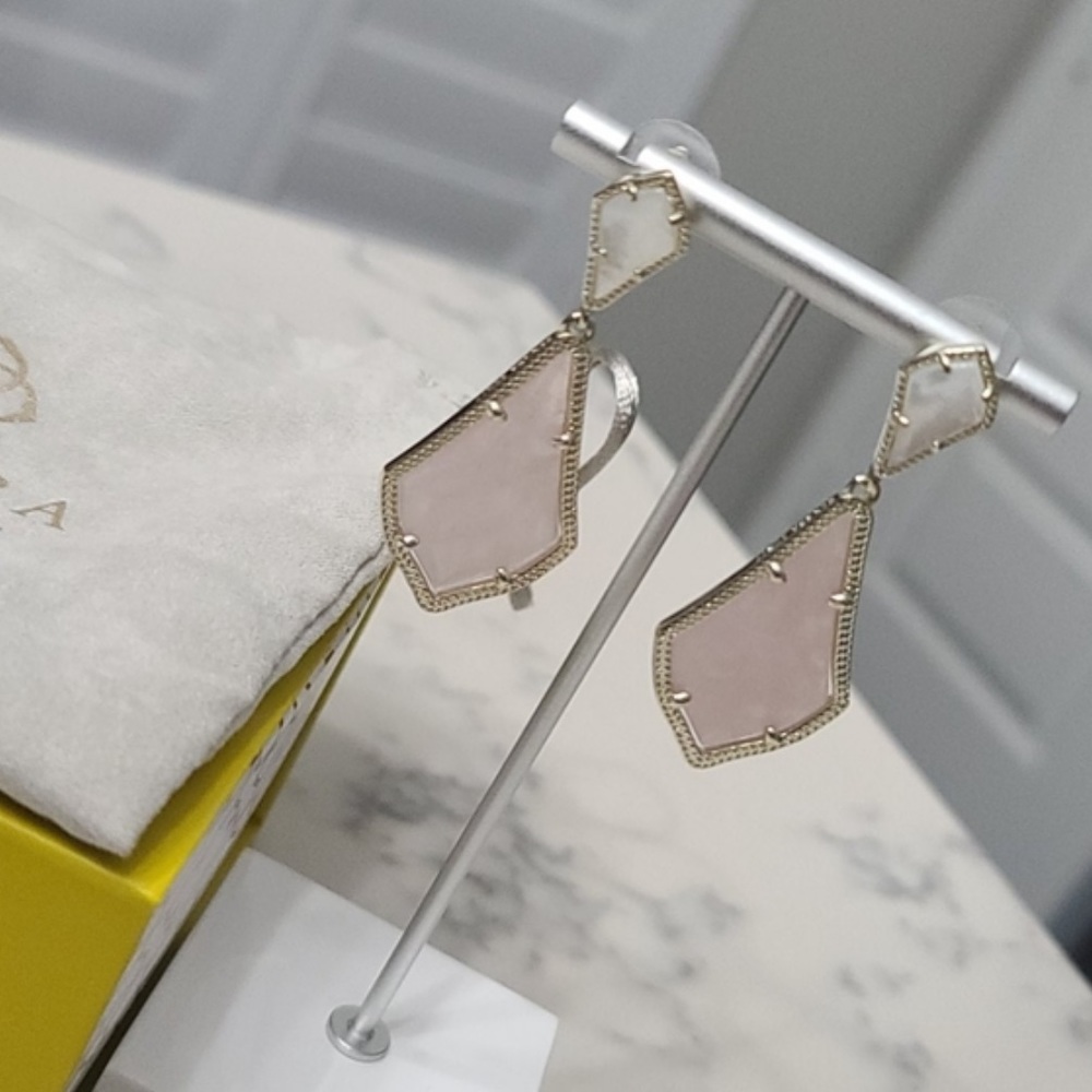 Kendra Scott I Rose Quartz Alex Drop Earrings